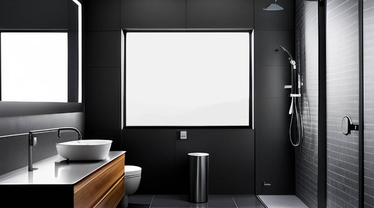 frosted film in bathroom image