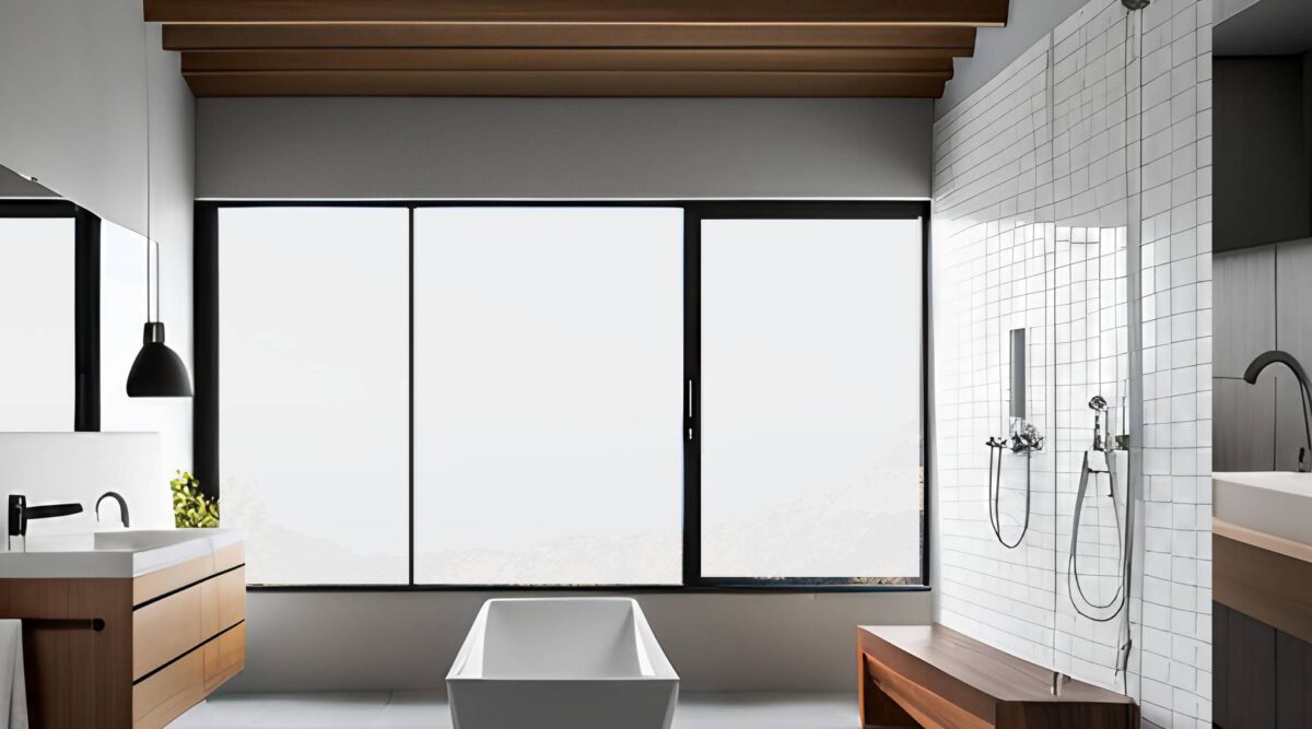 frosted film in bathroom image
